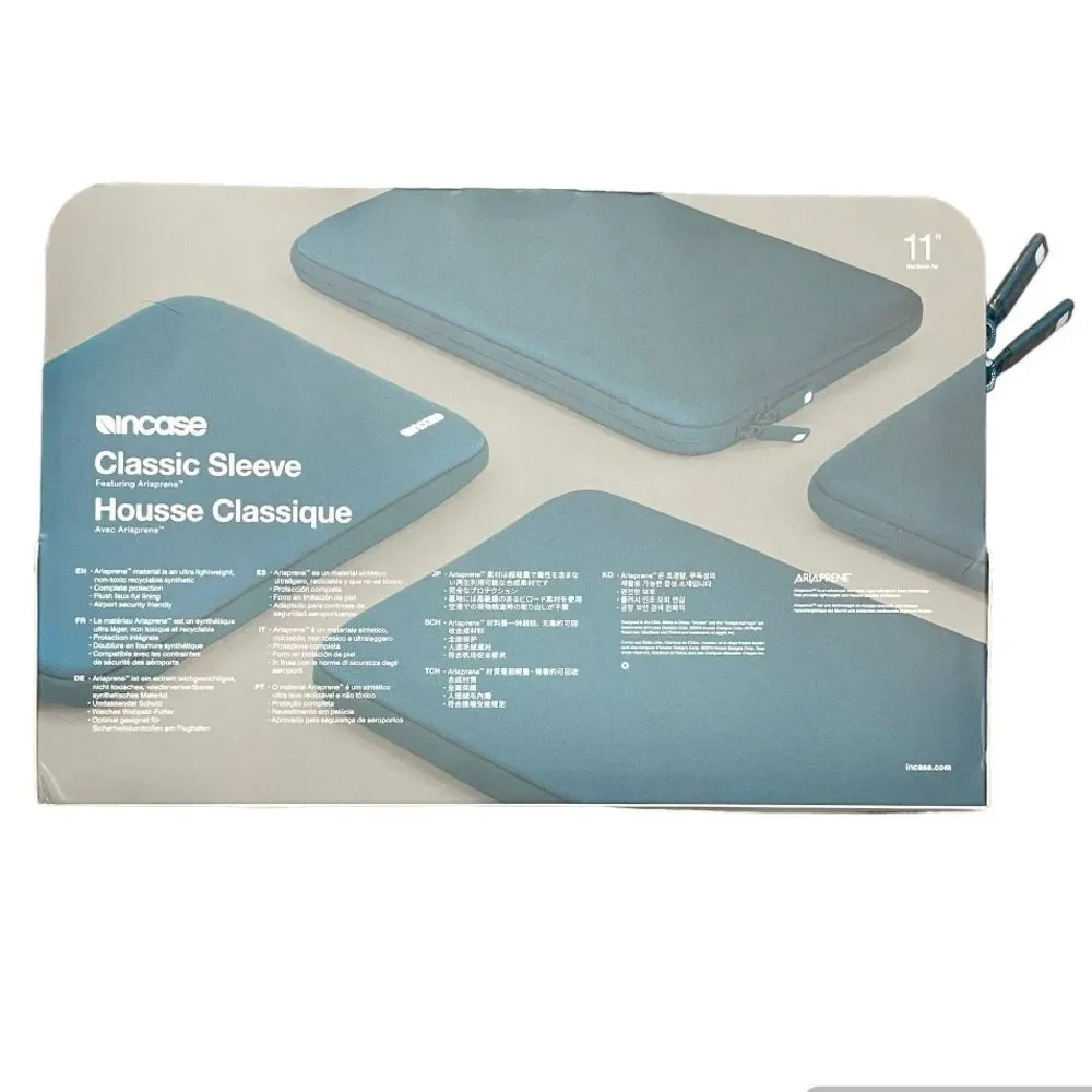 INCASE classic sleeve Housse classique 11” MacBook Air sleeve aqua blue New